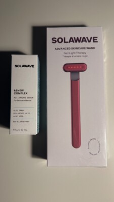BRAND NEW {sealed}Solawave 4 in 1 Red Led light therapy wand PINK + SERUM