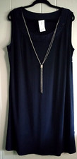 Women's Sleeveless Navy Blue Plus Cocktail Dress SZ 14W by R M Richards Woman