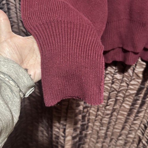 Free People Womens Mock Neck Oversize Pullover Sweater Maroon Size Large - Picture 9 of 11