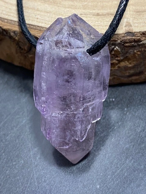 Amethyst aus Vera Cruz (Mexiko) Rohstein, Anhänger mit Band TOP Qualität - Bild 1 von 7