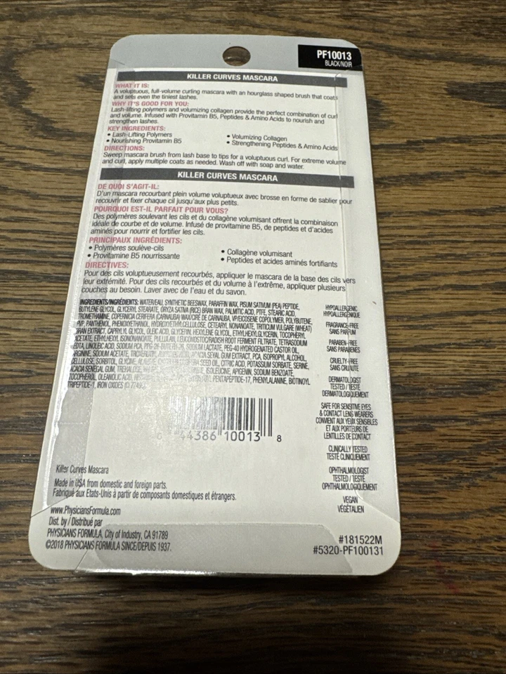 Physicians Formula Killer Curves Mascara #PF10013 Black. Brand New - Image 2 of 2