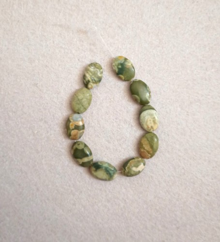 AUSTRALIAN RHYOLITE JASPER 8x12MM OVAL CUSHION BEADS - 4.75" Strand - 8864