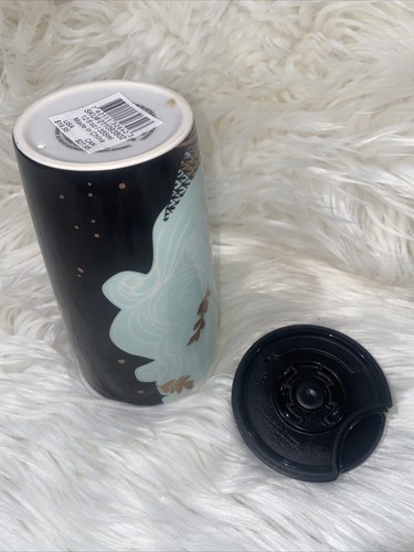 Starbucks Mermaid Siren Travel Tumbler 12 OZ Black Gold Aqua - Picture 5 of 5