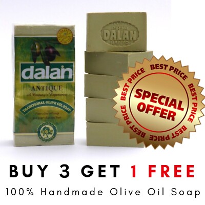Dalan Seife SONDERANGEBOT 5 x 180g Riegel natürliches 100% reines Olivenöl Gesicht Körper Hand