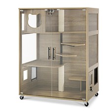 Lovupet Luxury Cat Villa with Scratching Posts and Lockable Wheels, GC11