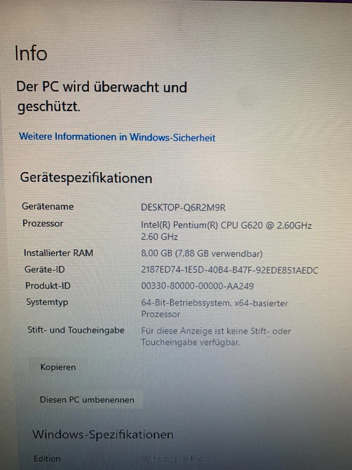 PC System FUJITSU Esprimo P710 E90+ / Intel CPU / 8GB RAM / 250GB HDD - Bild 3 von 4