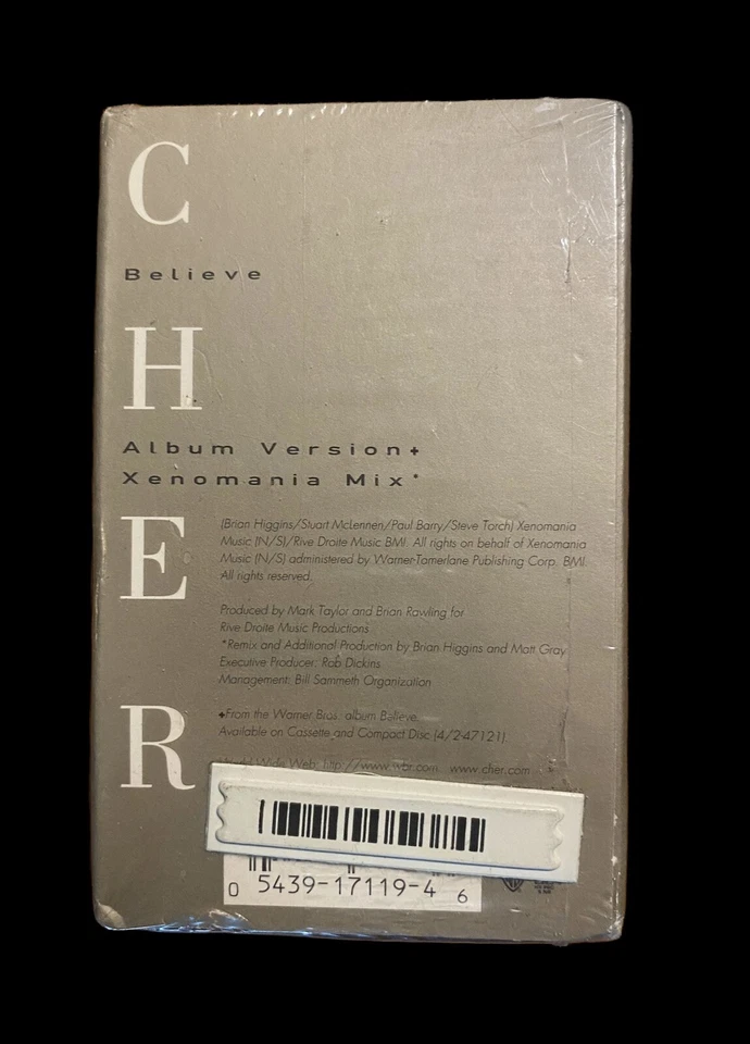 Cher BELIEVE Cassette Single Album Version & Xenomania Mix - Sealed Security Tag - Image 2 of 2