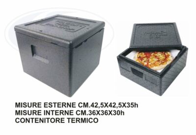 POLYBOX PIZZABOX PPE BOX SCHWARZ CM.42,5X42,5X35h GR. INTER. CM.36X36X30h