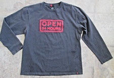 Curve OPEN 24 HOURS Women's XL Shirt Tee Black Velvet Logo USA Made Cotton