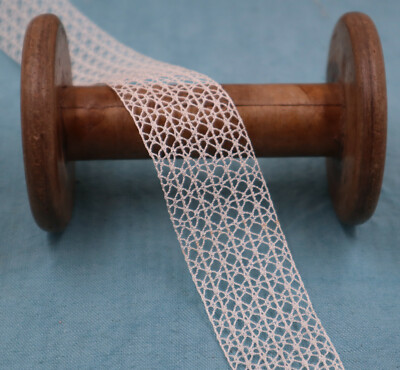 Antique French Bobbin Lace Trim Ribbon Cotton Dentelle du Puy en Velay Vintage