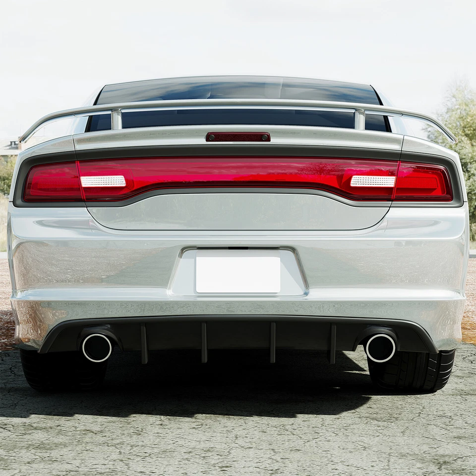 Difusor inferior labial traseiro preto fosco para Dodge Charger SRT V2 estilo 12-14 - Imagem 2 de 4