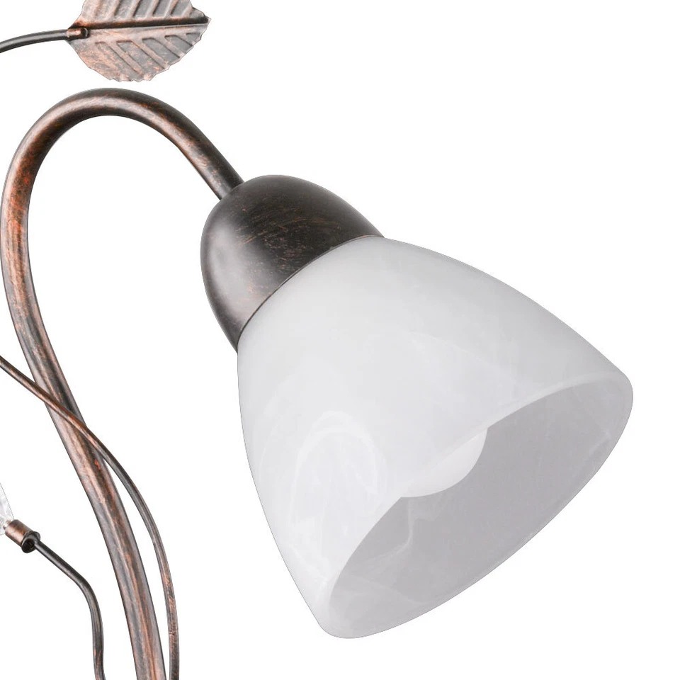 Landhaus Stil Tisch Beleuchtung Büro Lese Lampe Blätter Ranken rostfarben antik - Bild 4 von 4