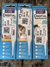 Family Care Digital Thermometer Underarm, Oral or Rectal Use Lot Of 2