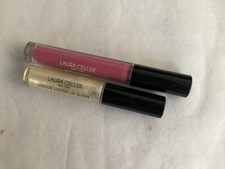 Image of 2 X LAURA GELLER  LIP GLOSS- SHADE CITY LIGHTS HIGH DEG TOP COAT + PEONY PINK