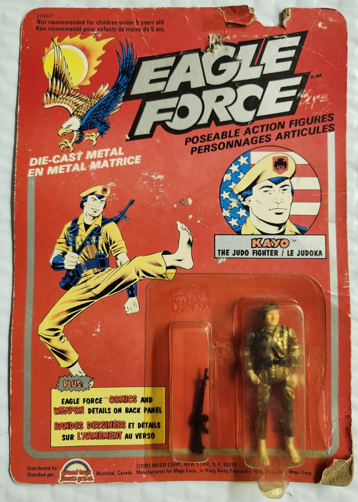 Figurine Eagle Force – Big Bro (Doc) – Ideal / Mego – Métal – Neuf Sous Blister