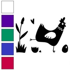 Chicken With Eggs, Vinyl Decal Sticker, Multiple Colors  Sizes 6451