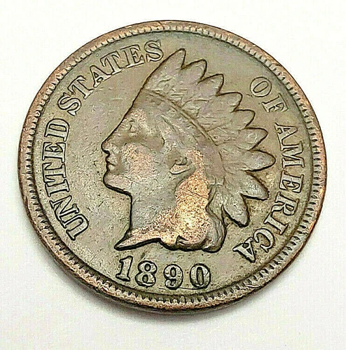 1890 P Indian Head Cent Penny  *VF - VERY FINE DETAILS*  **FREE SHIPPING**