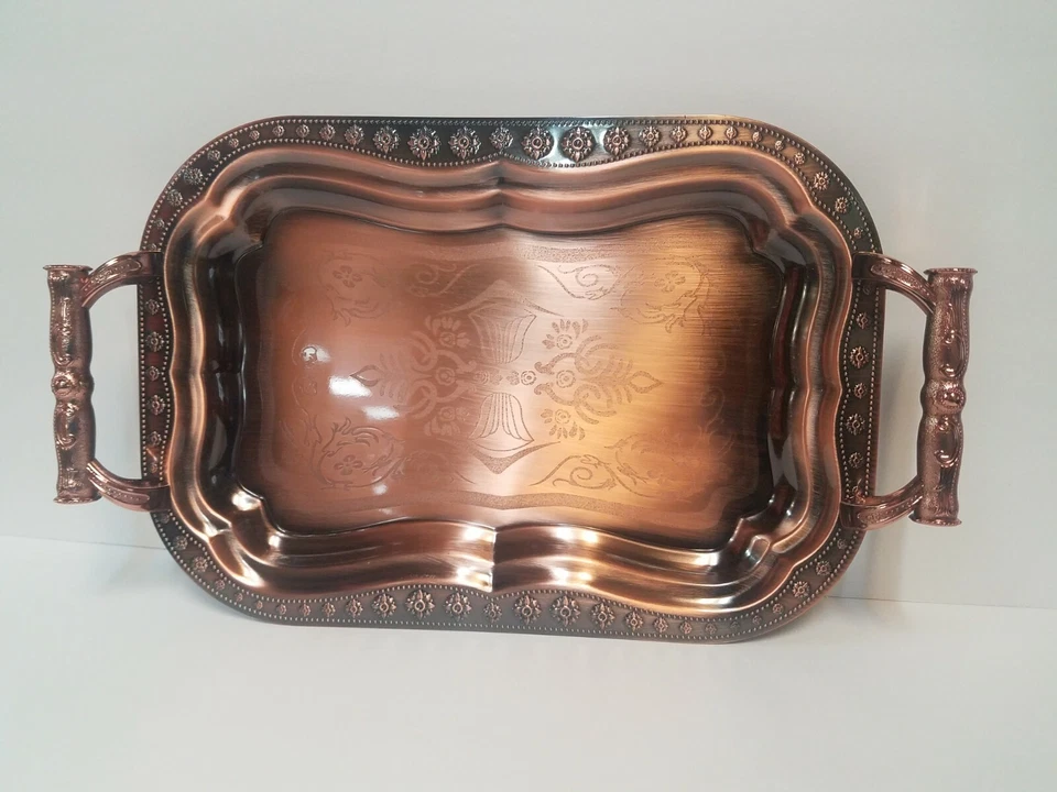 Juego de Bandejas Estilo Lujo Bronce Estilo Antiguo 7911 X-Mas, Regalo de Vacaciones (En Stock EE. UU. Foto 4 de 4