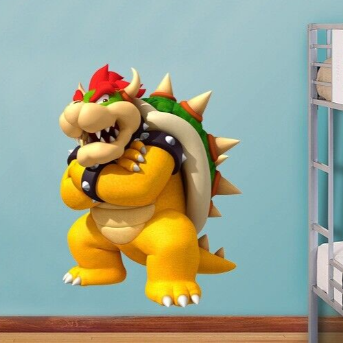 BOWSER Super Mario Bros Aufkleber abnehmbar WANDAUFKLEBER Zum Selbermachen Dekor Kunst Kinder Schlafzimmer - Bild 2 von 3