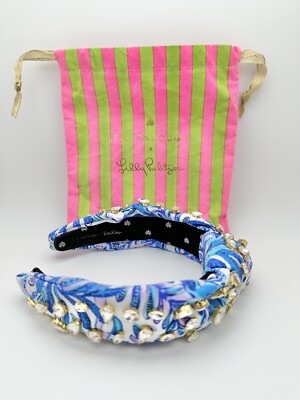 New Lele Sadoughi x Lilly Pulitzer Crystal Embellished Bird is the Word Headband NEW LELE SADOUGHI LILLY PULITZER CRYSTAL KNOTTED HEADBAND  main image 2