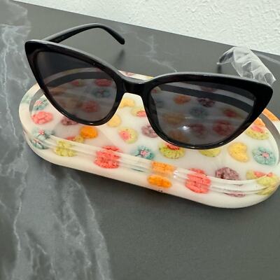 NWT Rachel Zoe Nina Cat Eye Sunglasses in Black | eBay display picture 1