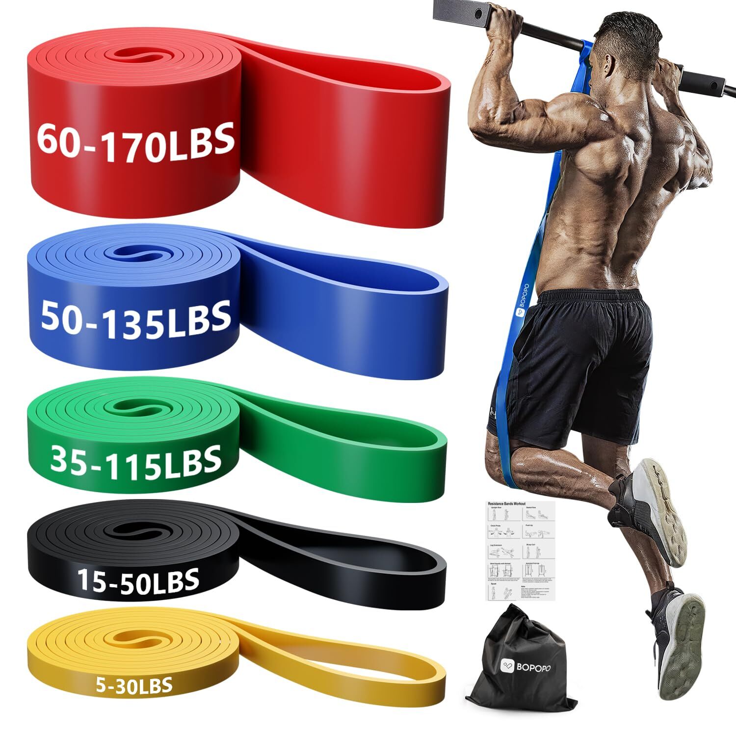 Resistance Bands, Resistance Bands for Working Out, Pull Up Assistance Bands ...