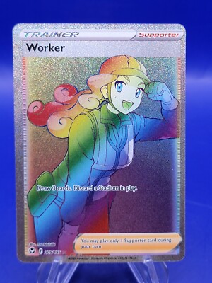 Pokemon TCG Worker Rainbow 209/195 Silver Tempest Secret Rare Full