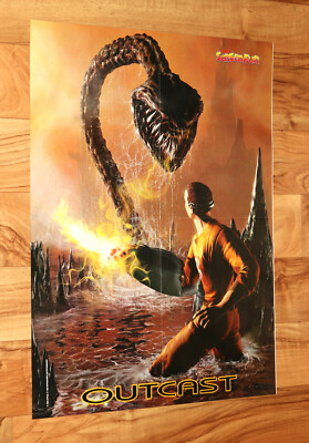 1999 Outcast / Dungeon Keeper 2 PC Very rare Vintage Poster 55x40cm