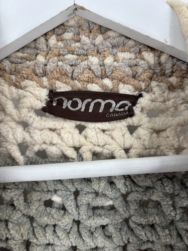 Norma Canada Vintage 70s Jacket Womens Small Multicolor Crochet Heavy Cotton - Picture 4 of 17