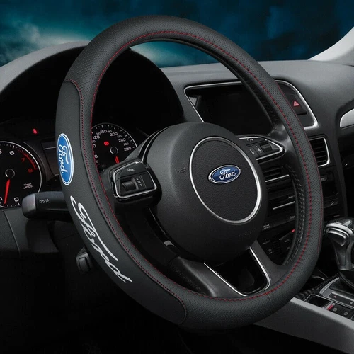 Ford Lenkradbezug Lenkradschoner Lenkradschutz Lenkradhülle Auto Runden Schwarz - Bild 2 von 8