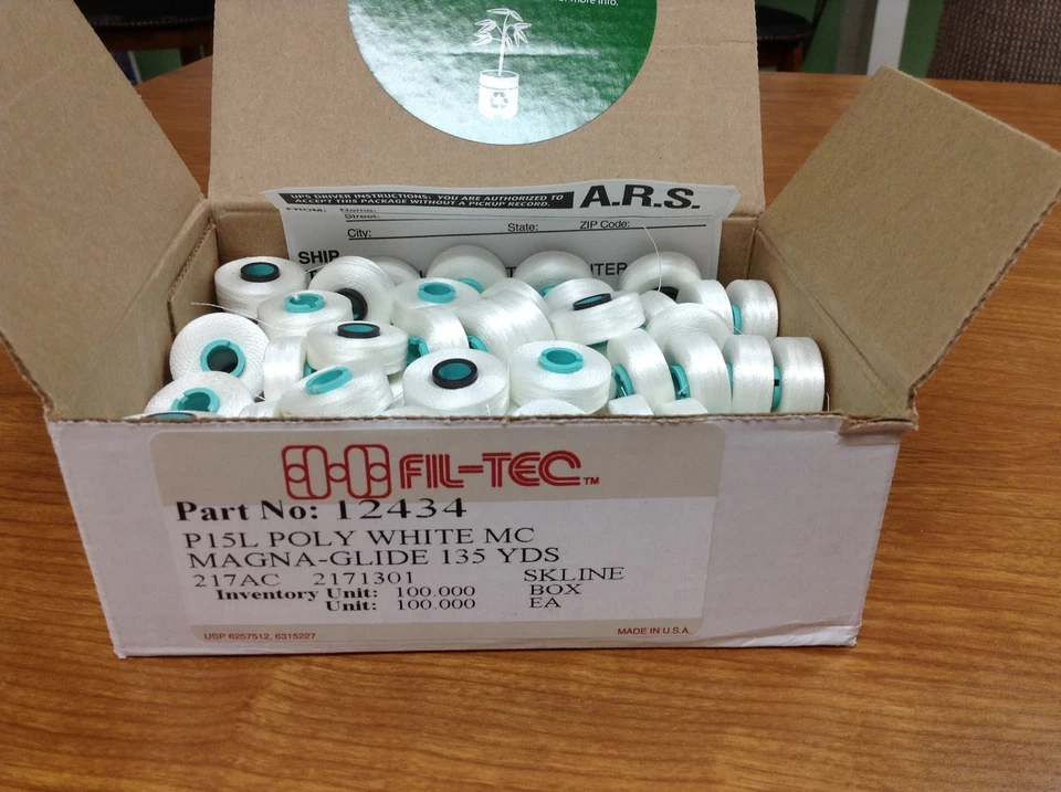 Fil-Tec 100 L SIZE Magna Glide MAGNETIC EMBROIDERY BOBBINS White PR655 PR600 - Image 3 of 4