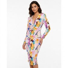 NWT PrettyLittleThing Multicolor Bodycon Midi Dress Women Size 12