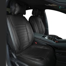 New Leather Car Seat Covers For Cars SUV Pick-up Truck Universal Full Set Black