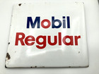 Vintage Mobil Regular Porcelain Gas Sign Plate 12''H 13.75''W Ready to Hang