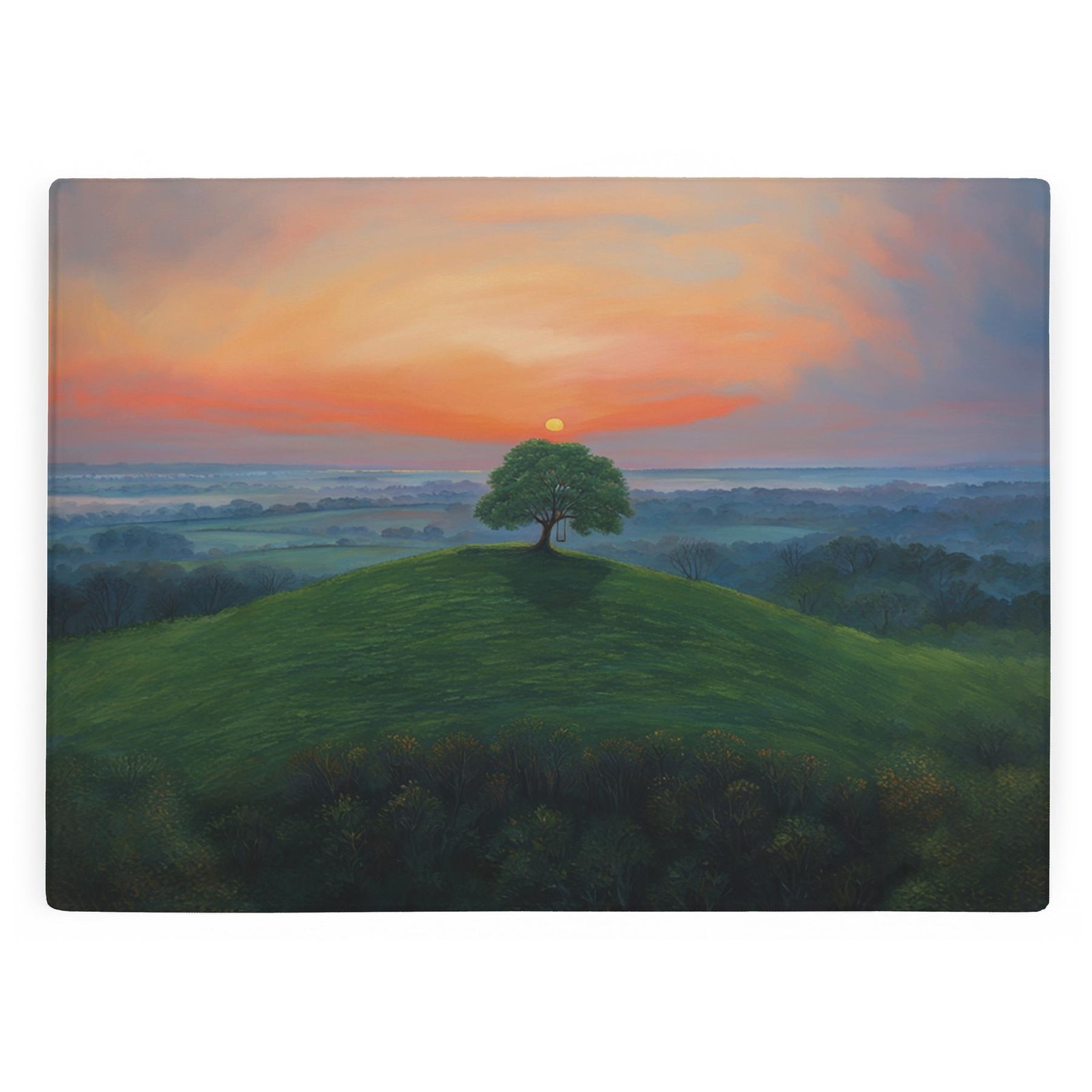 Bulburrow Hill Large Glass Worktop Protector - Dorset Countryside Kitchen Gifts