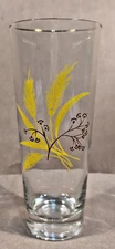 Vintage Century Service Corp Autumn Gold 7" Tall Wheat MCM Highball Glass 