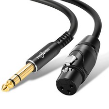 XLR Female to 1/4 Inch 6.35mm TRS Cable, Quarter Inch Jack Balanced to XLR Mic