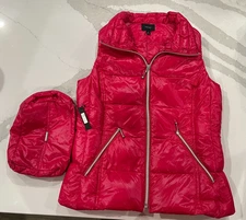 Coatology New York Classic Short Vest Pink Puffer Down Size Small
