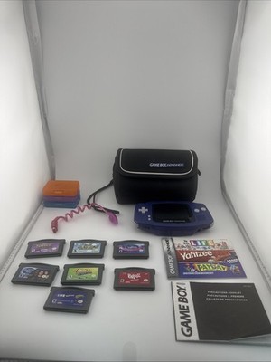Nintendo Game Boy Advance System - Indigo Very Good, Light, Case And w/ 7 games!
