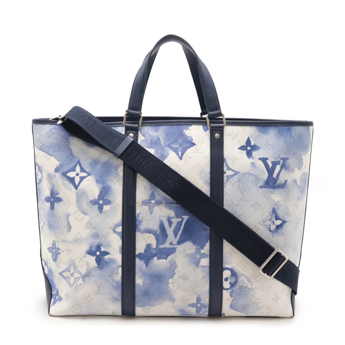 Louis Vuitton Monogram Watercolor Weekend Tote Gm Women Blue One Size