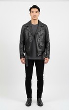 Belstaff ARLINGHAM Print Biker Jacket  Leather Size 44  $2195 retail #317