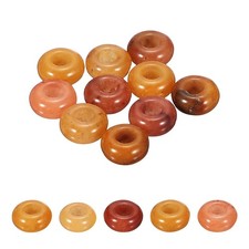 10 Pcs Large Hole Loose Stone Beads Charm, 10mm Rondelle Beads, Topaz