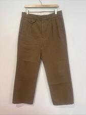 Red Tornado Officer Trousers Chino Twill Pleated Pants Straight Loose Mens 33