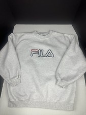 Vintage FILA Sweatshirt XXL Big Logo Made In USA gray crewneck sport style