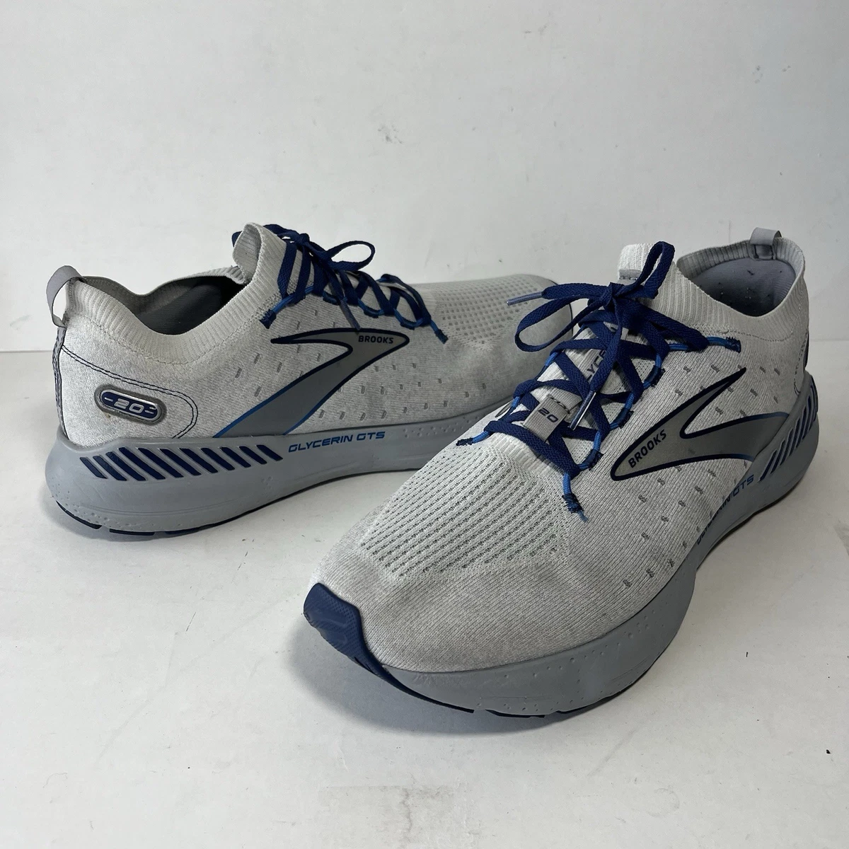 Brooks Men Glycerin Stealthfit 20 Oyster/Alloy/Blue Depths Running Shoes Size 7 Brooks Glycerin StealthFit 20 Oyster Blue Depths for sale | eBay main image 3