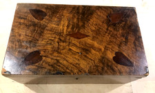 Antique wooden Box Hearts Jewellery or Sewing Box TLC