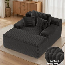67'' Oversized Chaise Lounge Chair Living Room Soft Cloud Plush Sleeper Sofa USA