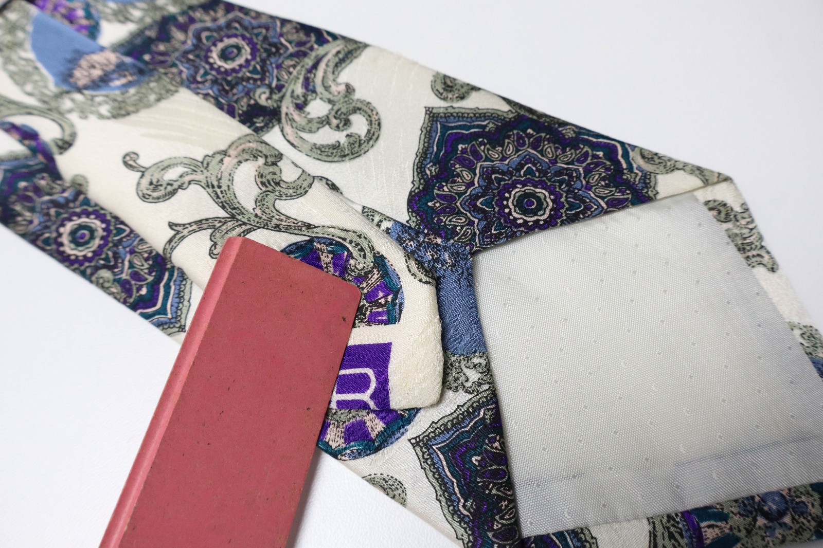 VALENTINO Tie Men's ONE SIZE Ivory Patterned Pointed thumbnail 9