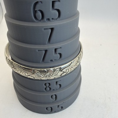 1/2'' BREITER JEWELART FLORAL STERLING ARMREIF ARMBAND 8'' UMFANG 26gr