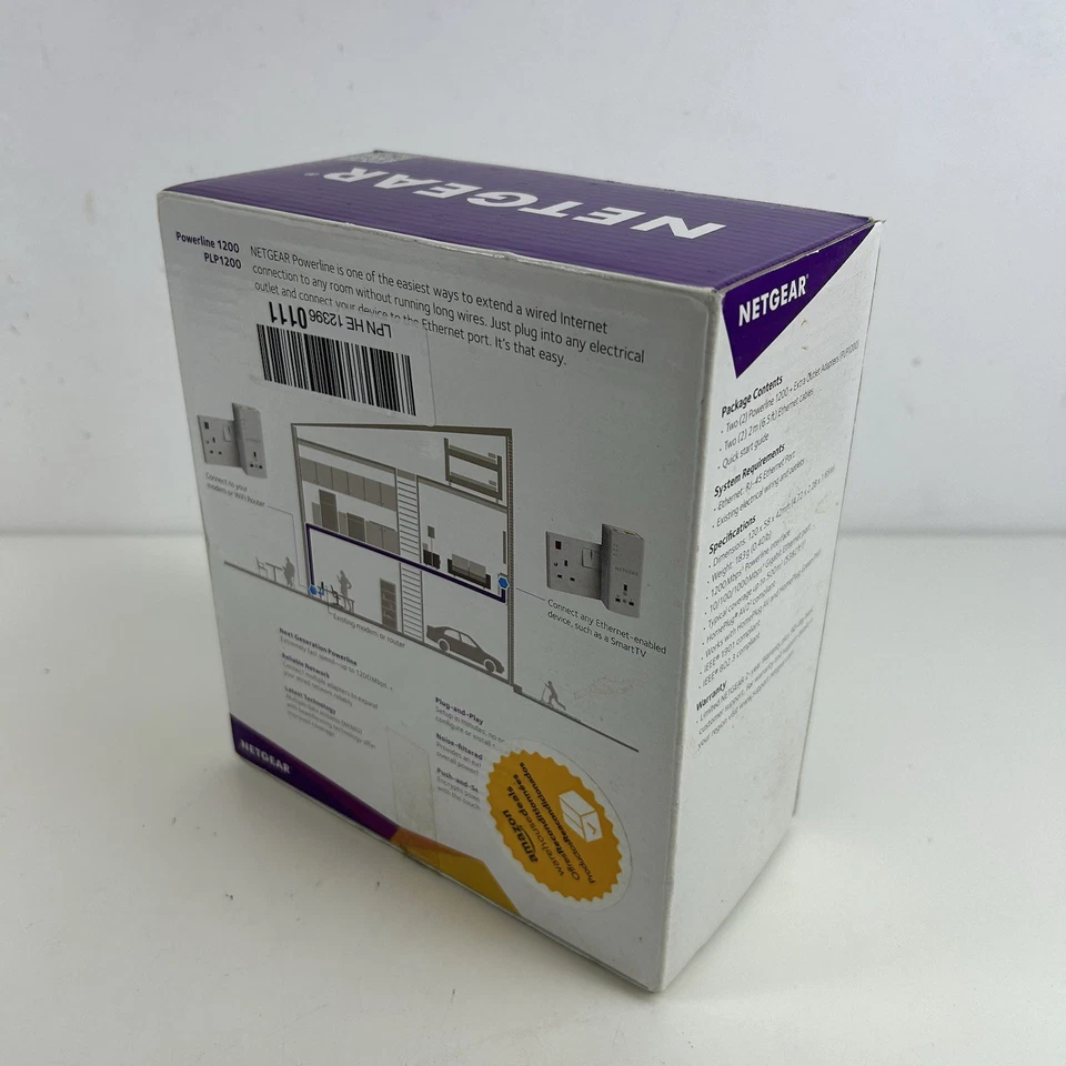 Netgear PLP1200S Powerline 1200+ Extra Outlet Single Adapter White Ethernet Port - Image 3 of 4